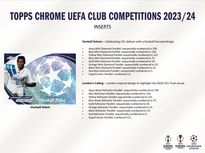 2023-24 Topps UEFA Club Competitions Chrome Soccer Jumbo Box